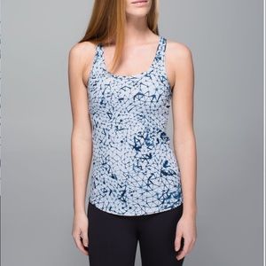 Lululemon Studio Racerback Star Crushed Silver Fox Deep Navy Size 6